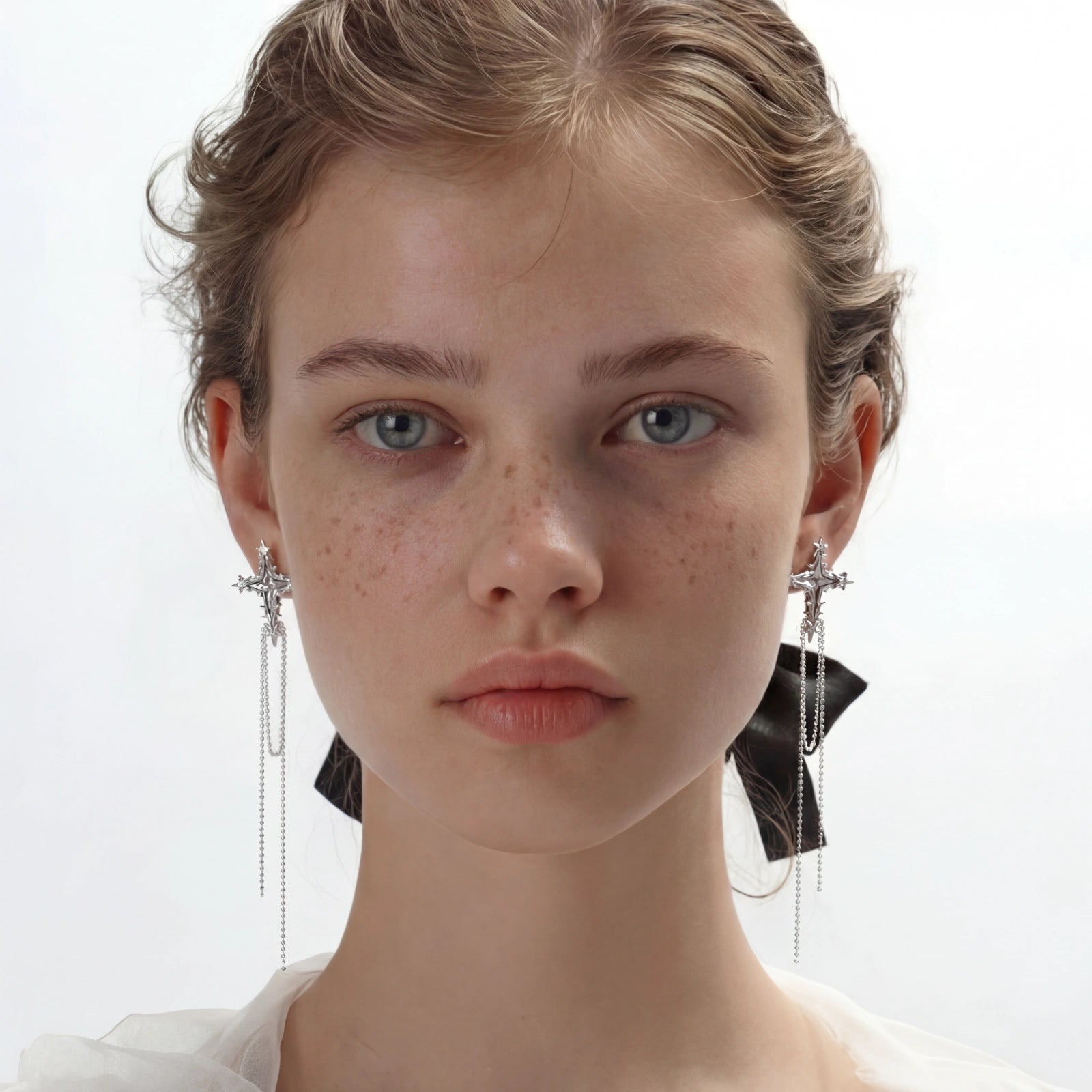 Celestial Cross Tassel Earrings