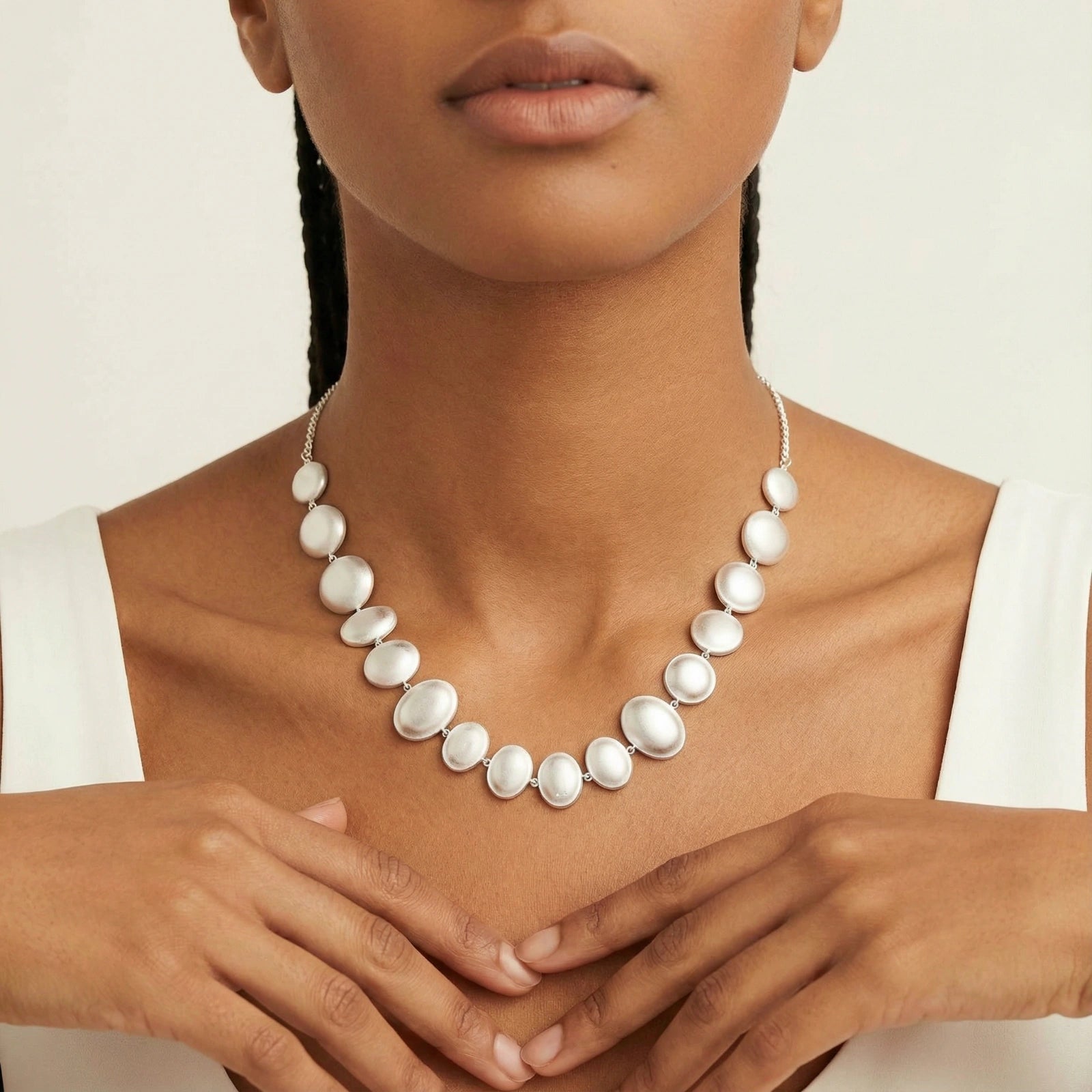 Lunar Pearl Arc Necklace