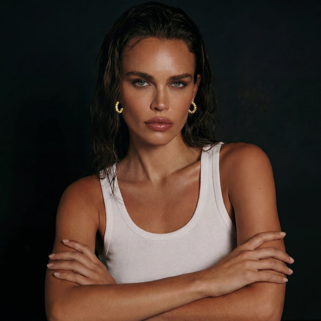 Twisted Gold Hoops